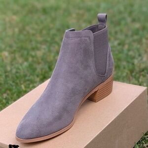 Gray Suede Ankle Boots